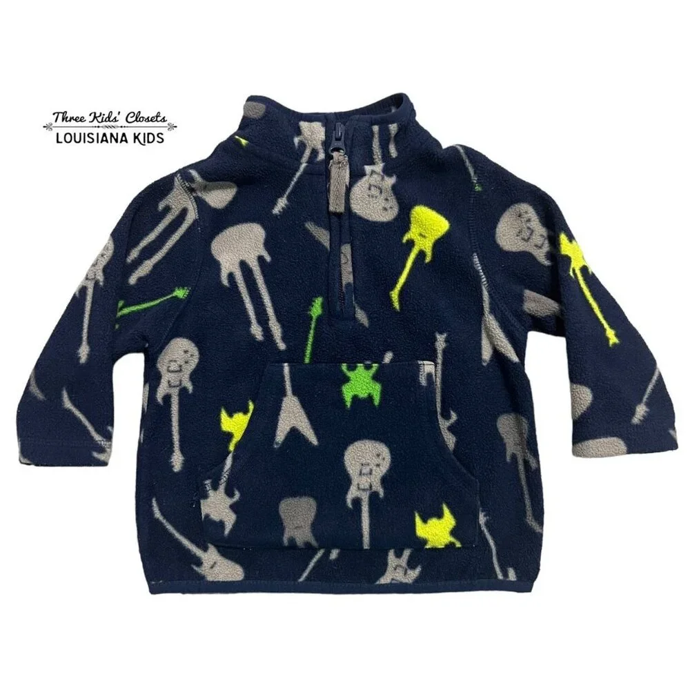 Old Navy 6-12m Navy Electric Guitar Fleece Pullover